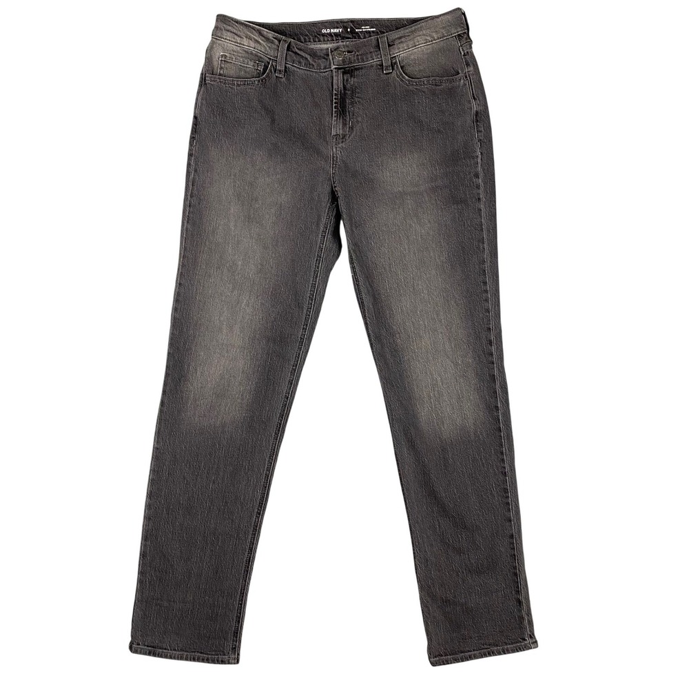 Old Navy Wow Boyfriend Fit Mid Rise Straight Leg Jeans Womens Size 8 Gray